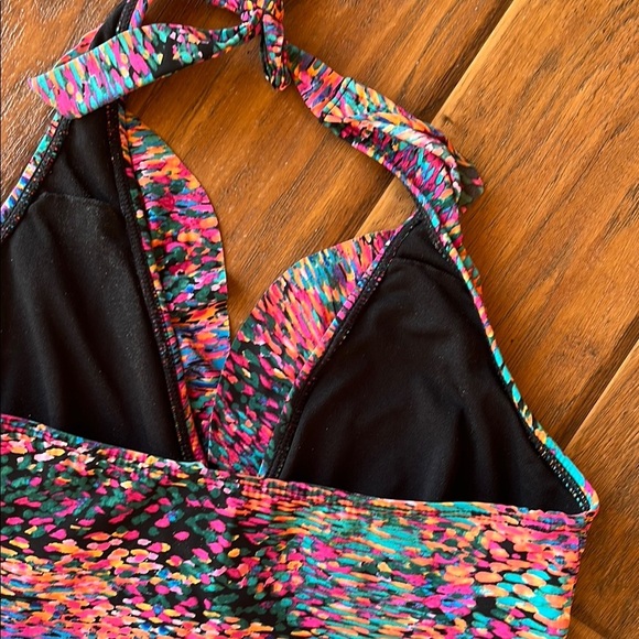 NWOT Assets Colorful Halter Swim Top - Size Large - Picture 5 of 6
